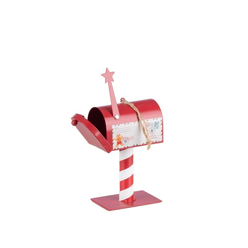 Mini boîte aux lettres de Noël sur pied en métal 9,5 x 5,5 H.13,5 cm – grossiste en déco saisonnière
