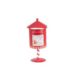 Boîte aux lettres du Père Noël ronde sur pied Ø11 H.21 cm – déco Noël en gros