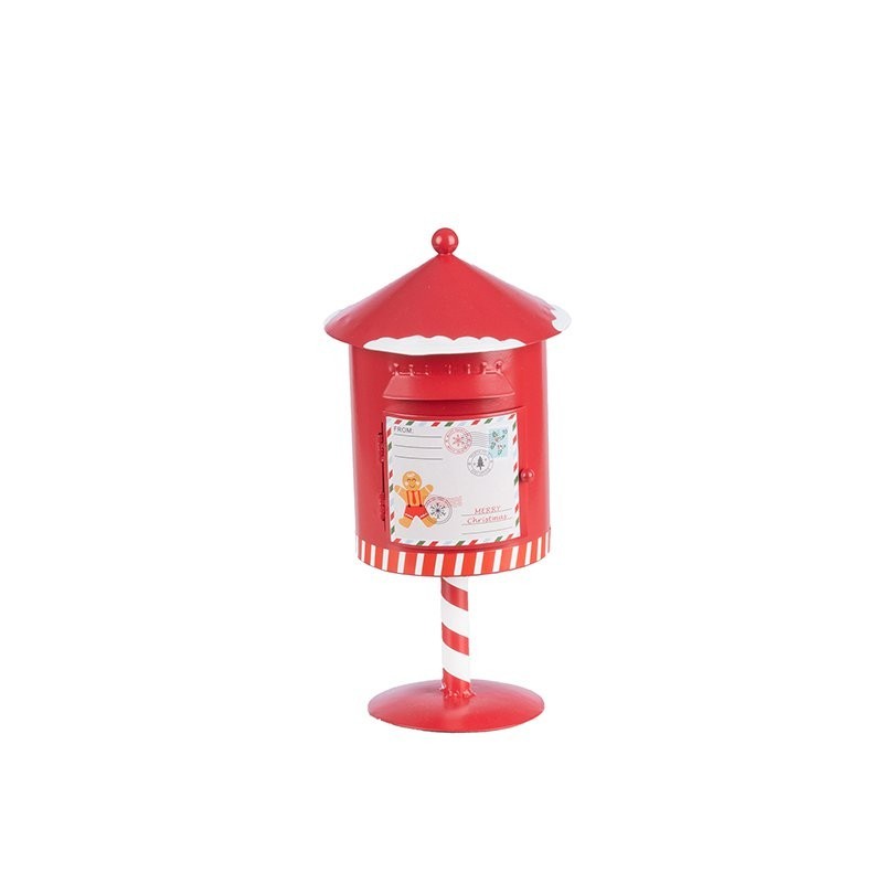 Boîte aux lettres du Père Noël ronde sur pied Ø11 H.21 cm – déco Noël en gros