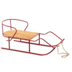 Luge décorative rouge en métal 103 x 44 H.44 cm – déco Noël en gros