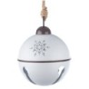 Très grande boule grelot en métal blanc à suspendre Ø40 cm – décoration de Noël pour vitrine de commerçant, vente en gros