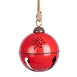 Très grande boule grelot en métal rouge à suspendre Ø40 cm – grossiste en déco de Noël