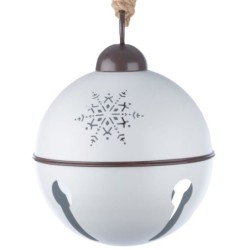 Boule grelot géante en métal blanc à suspendre Ø60 cm – déco Noël en gros