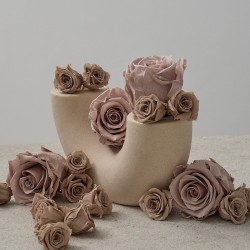 Box fleurs stabilisées nude – roses noisette mariage Douceur nude – grossiste en végétal stabilisé