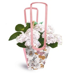 Sac Aqua Birdy blanc et rose pour la fête des mères, fournisseur emballage pour fleuriste