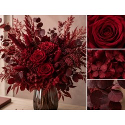 Box fleurs stabilisées rouges en gros | Artiflor