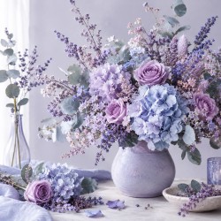 Box fleurs stabilisées lilas en gros – mariage, printemps | Artiflor