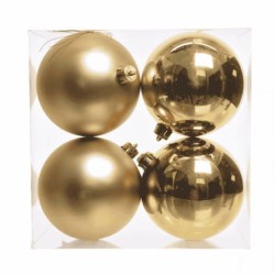 Boule de Noël or mate et brillante Ø10 cm - lot de 4 – déco Noël en gros