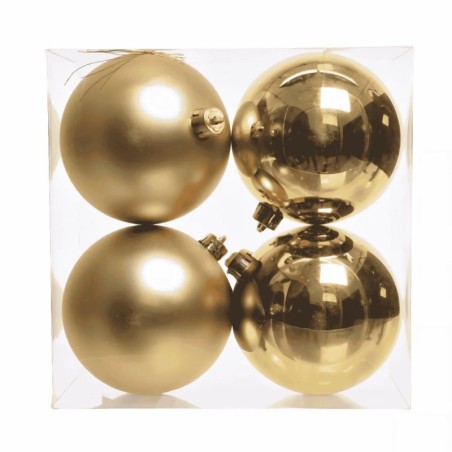 Boule de Noël or mate et brillante Ø10 cm - lot de 4 – déco Noël en gros