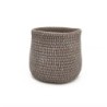 Cache-pot effet corde tressée en ciment marron Ø16 H.14 cm  grossiste en cache-pots pour fleuristes
