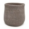 Grand cache-pot effet corde en ciment marron Ø25 5 H.24 cm  grossiste en contenants pour fleuristes