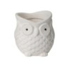 Petit vase chouette blanc en dolomite effet sablé 8 5 x 8 H.8 5 cm  vente en gros pour fleuristes