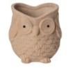 Grand vase chouette taupe en dolomite effet sablé 14 5 x 13 H.14 cm  grossiste en vases pour fleuristes