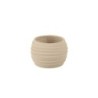 Cache-pot arrondi à ondes taupe en dolomite effet sablé Ø14 5 H.10 cm  grossiste en cache-pots pour fleuristes