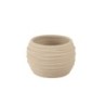 Cache-pot arrondi à ondes taupe en dolomite effet sablé Ø16 H.12 5 cm  grossiste en cache-pots pour fleuristes