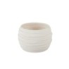 Cache-pot arrondi à ondes blanc en dolomite effet sablé Ø16 H.12 5 cm  vente en gros pour fleuristes
