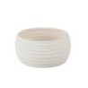 Coupe à ondes blanche en dolomite effet sablé Ø19 H.9 cm  vente en gros pour fleuristes