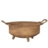 Cache-pot en métal effet rouille à pieds et anses 36 x 30 H.17 cm - vente en gros pour fleuristes