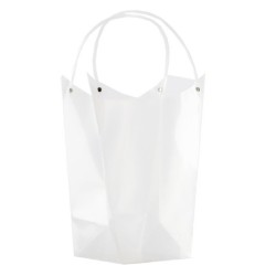 Sac transparent à anses en plastique 25 x 15 H.33 cm  lot de 10 - grossiste en emballage fleuriste