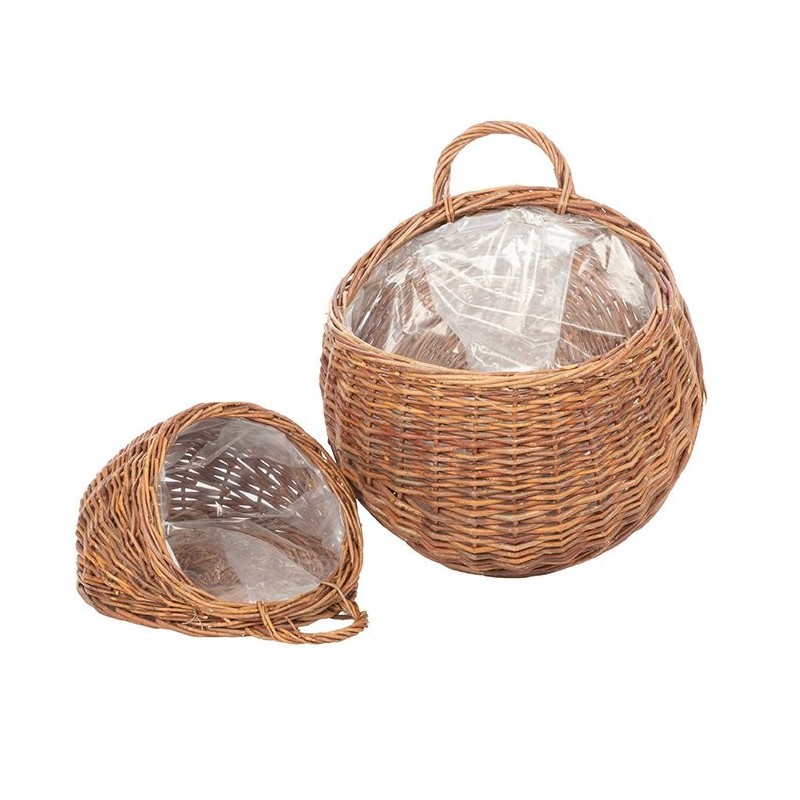 Panier rond en osier avec anneau  lot de 2  grossiste en vannerie pour fleuristes