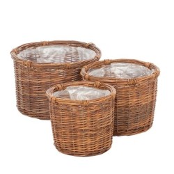 Cache-pot en osier  lot de 3  grossiste en cache-pots pour fleuristes