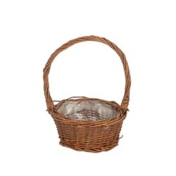 Petit panier rond en osier à anse Ø15 cm  grossiste en vannerie pour fleuristes