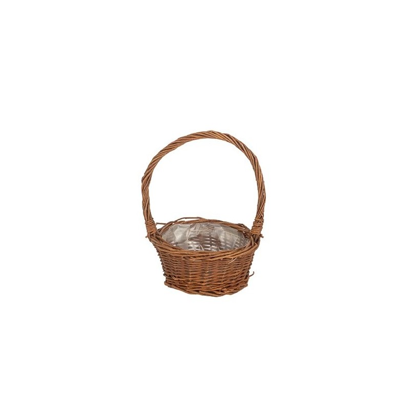 Petit panier rond en osier à anse Ø15 cm  grossiste en vannerie pour fleuristes