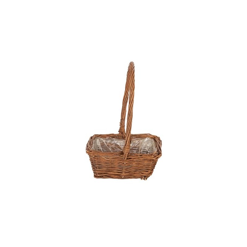 Panier rectangulaire en osier à anse 17 cm  vente en gros pour fleuristes