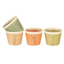 Cache-pot en carton avec nœud Ø17 5 cm  4 couleurs  grossiste en cache-pots pour fleuristes
