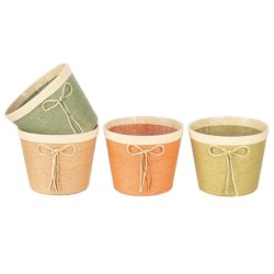 Cache-pot en carton avec nœud Ø19 cm  4 couleurs  vente en gros pour fleuristes