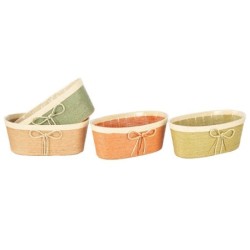 Coupe ovale en carton avec nœud 24 cm  4 couleurs  grossiste en contenants pour fleuristes