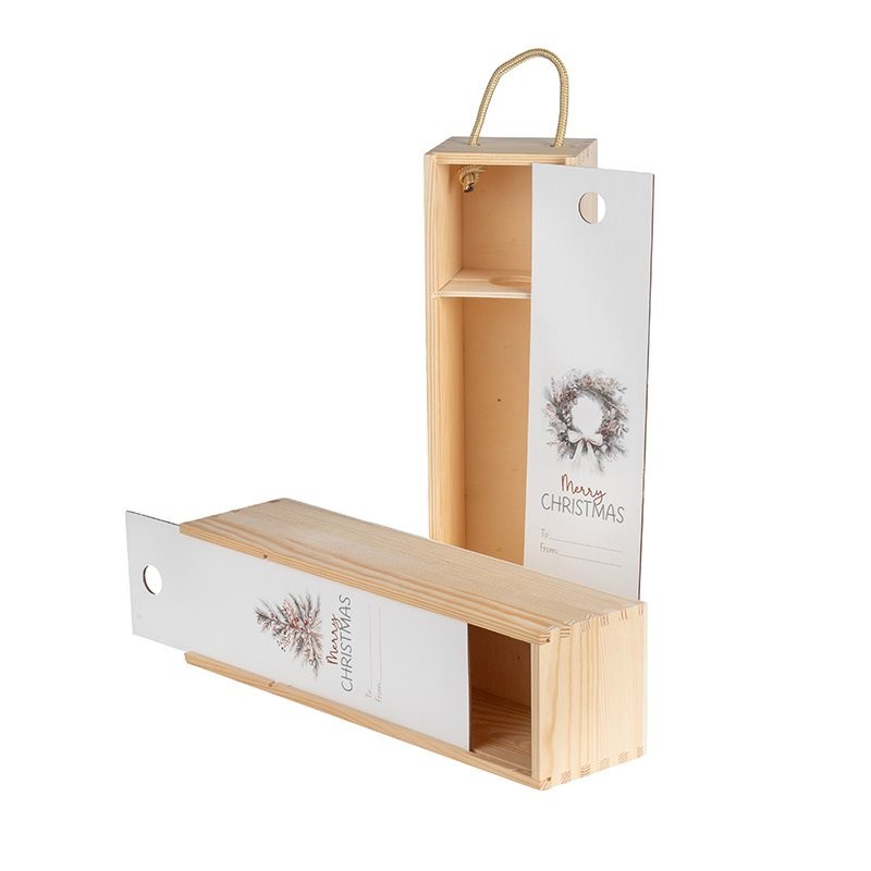 Porte-bouteille de Noël en bois 10 x 9 H.35 cm - grossiste en emballage cadeau