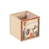 Cache-pot cube Nativité rois mages en bois 10 x 10 H.10 cm - grossiste en cache-pots de Noël