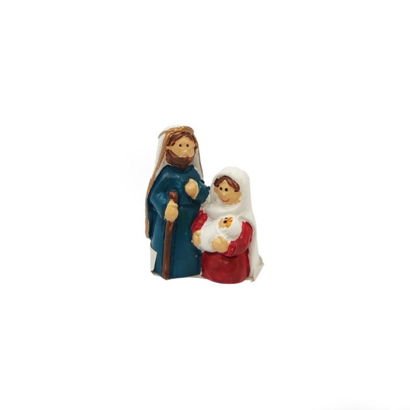 Mini nativité Sainte Famille de Noël en résine H.4 cm - grossiste en décoration de Noël pour fleuristes