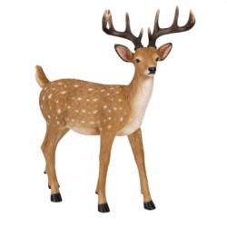 Cerf en résine aux grands bois 67 x 22 H.82 cm - grossiste en décoration de vitrine