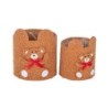 Cache-pot en tissu ourson  set de 2 Ø12 et Ø14 5 cm - vente en gros pour fleuristes