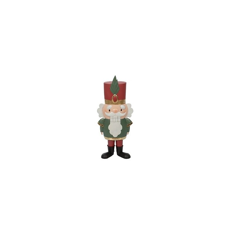 Soldat Père Noël vert et rouge en métal H.72 5 cm  grossiste en personnages de Noël pour fleuristes