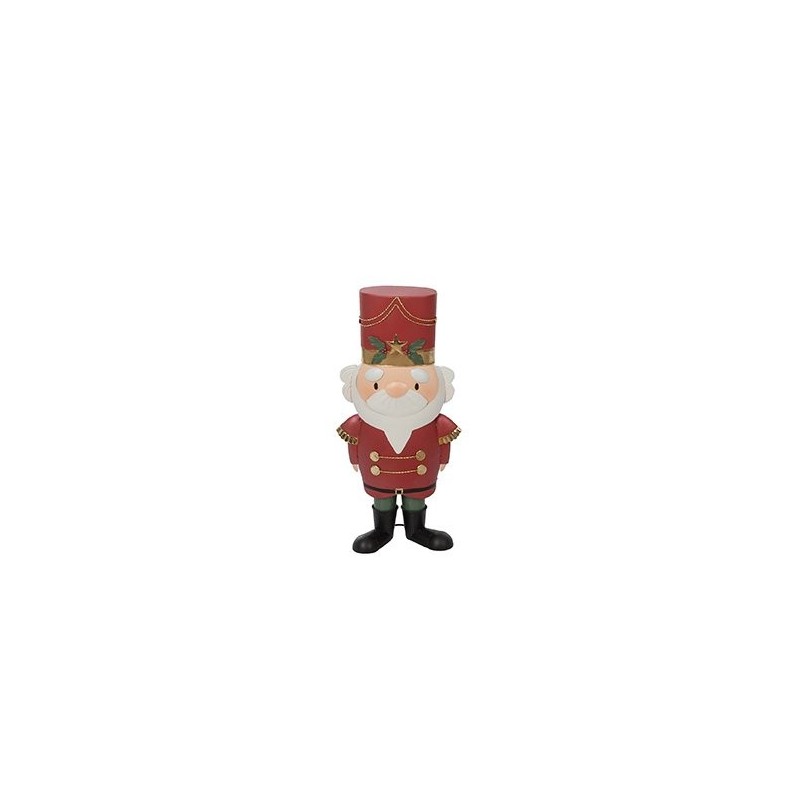Soldat Père Noël rouge en métal H.65 cm  grossiste en décoration de Noël pour fleuristes