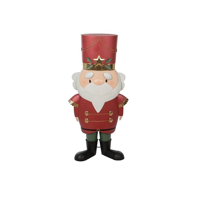 Soldat Père Noël rouge en métal H.120 cm  grossiste en décoration de vitrine de Noël