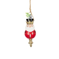 Petite boule Père Noël à suspendre en métal H.34 cm  grossiste en boules de Noël pour fleuristes
