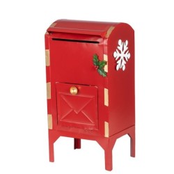 Boîte aux lettres de Noël rouge 26 5 x 22 5 H.53 5 cm - grossiste en décoration de Noël