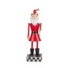 Figurine Père Noël sur socle damier Ø12 H.41 cm - grossiste en personnages de Noël