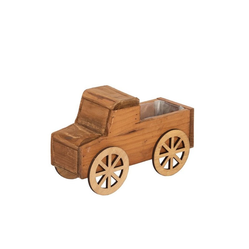 Camionnette décorative en bois marron 28 x 10 H.18 cm - grossiste en contenants pour fleuristes