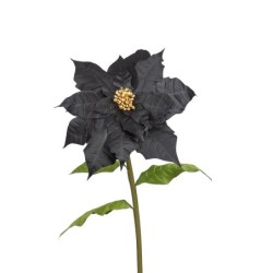 Étoile de Noël géante noire à pistil doré Ø55 H.135 cm - grossiste en décoration de Noël