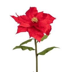 Étoile de Noël géante rouge à pistil doré Ø55 H.135 cm - grossiste en décoration de Noël