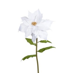 Étoile de Noël géante blanche à pistil doré Ø55 H.135 cm - grossiste en décoration de Noël