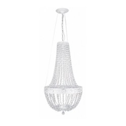 Lustre à gouttes en plexiglas blanc Ø43 H.80 cm - grossiste en décoration de vitrine