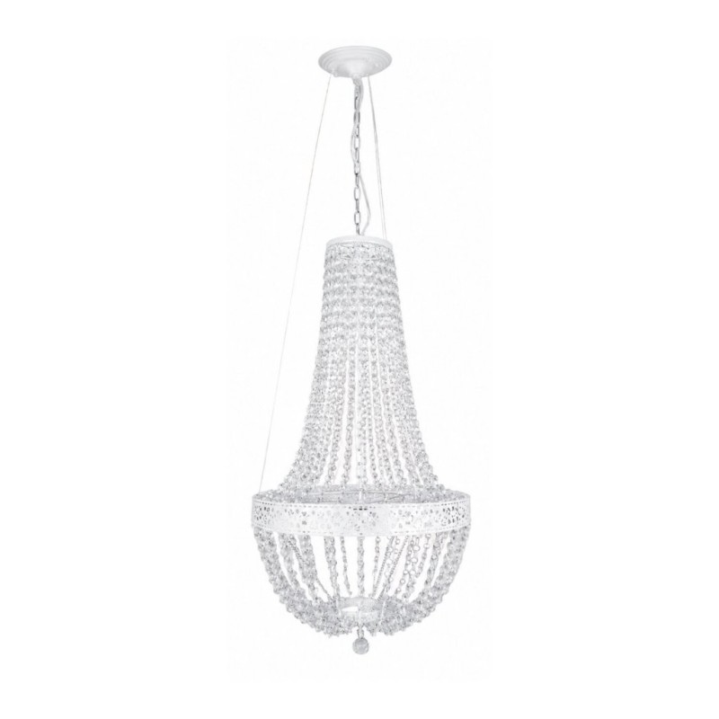 Lustre à gouttes en plexiglas blanc Ø43 H.80 cm - grossiste en décoration de vitrine
