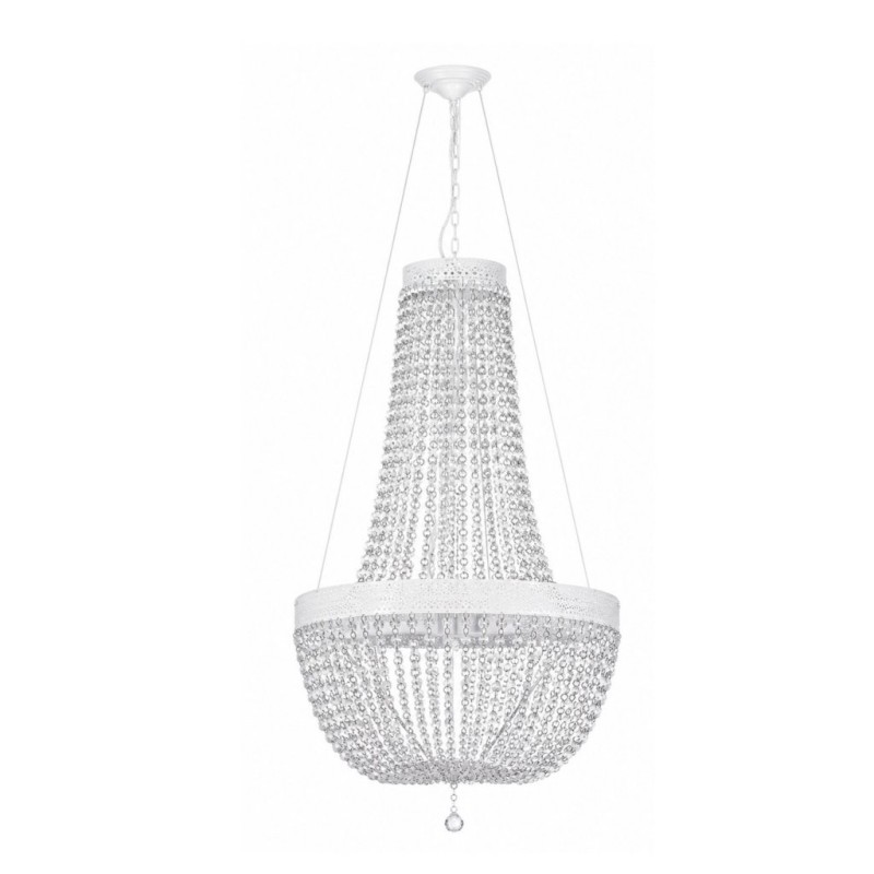 Grand lustre à gouttes en plexiglas blanc Ø63 H.110 cm - grossiste en décoration de vitrine