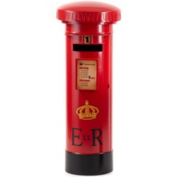 Boîte aux lettres décorative rouge style anglais Ø46 H.120 cm - grossiste en décoration de vitrine